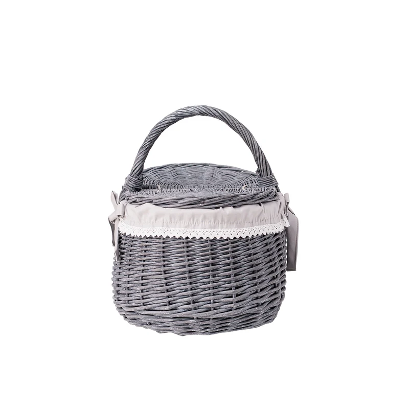 Kardia wicker picnic basket, shopping basket with lid and trim TheWickerStories