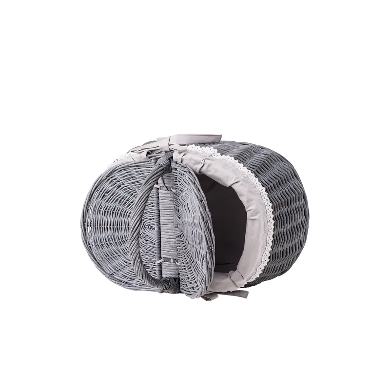 Kardia wicker picnic basket, shopping basket with lid and trim TheWickerStories