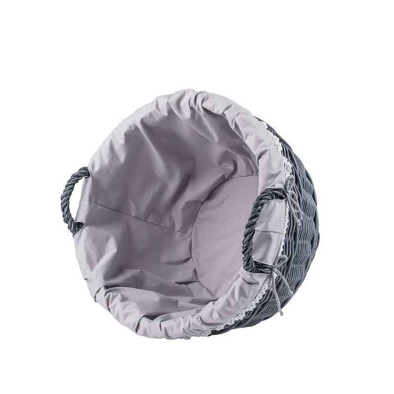 Viloria wicker laundry basket with gray lining TheWickerStories