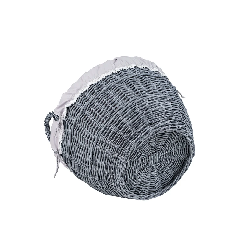 Viloria wicker laundry basket with gray lining TheWickerStories