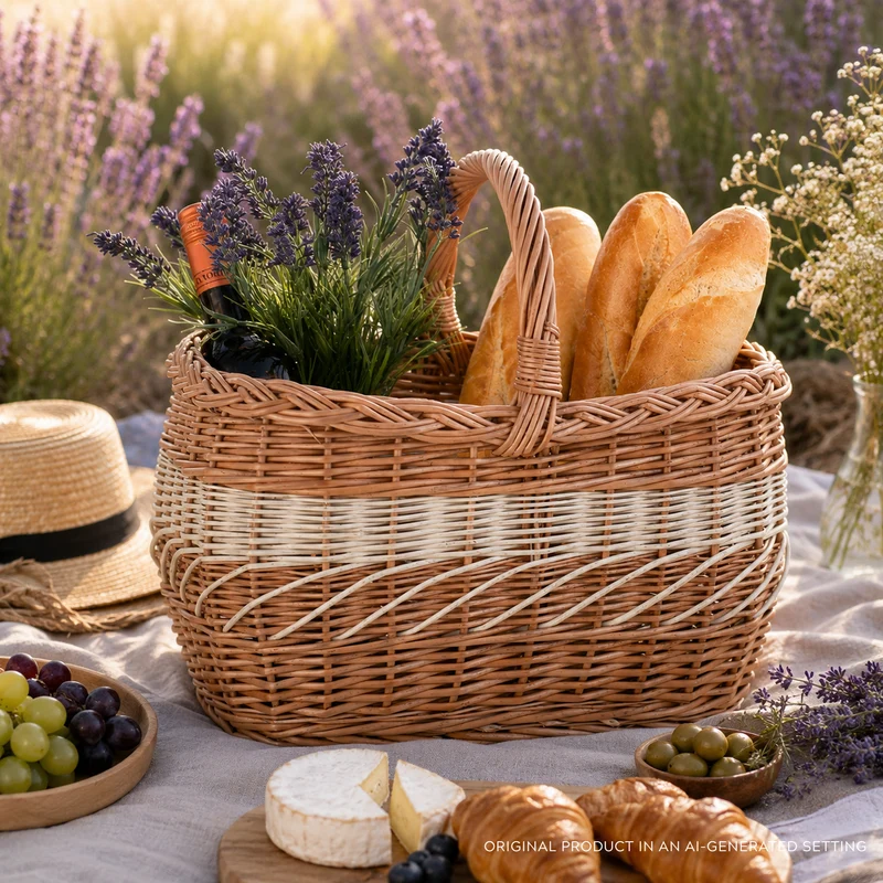 Walburga wicker shopping basket, mushroom and picnic basket, decorative gift basket TheWickerStories