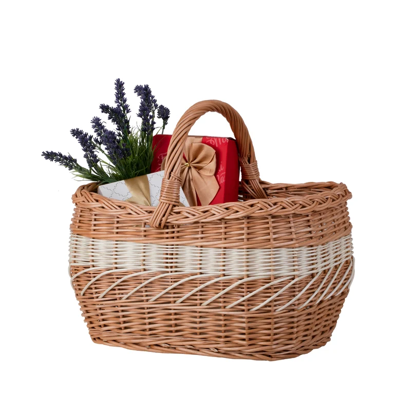 Walburga wicker shopping basket, mushroom and picnic basket, decorative gift basket TheWickerStories