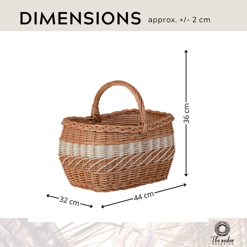 Walburga wicker shopping basket, mushroom and picnic basket, decorative gift basket TheWickerStories