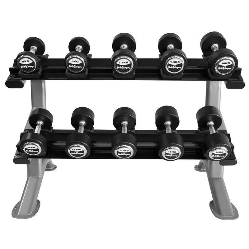 Heavy Duty Kurzhantel Studio Satz von 5 - 15Kg (5 Paar) inkl. CHD Ablage Rack