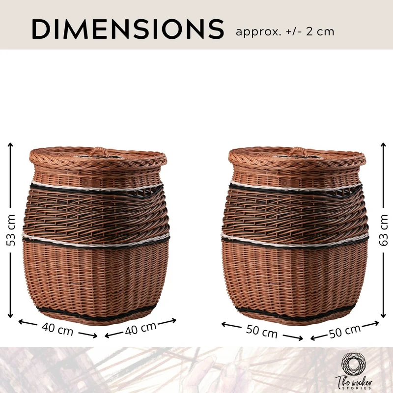 Milar wicker laundry basket with lid, handwoven TheWickerStories