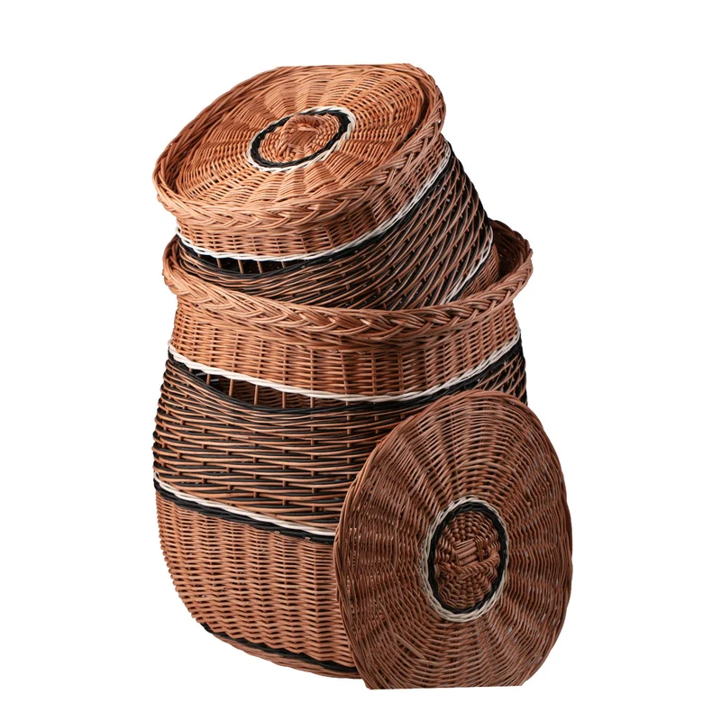 Milar wicker laundry basket with lid, handwoven TheWickerStories
