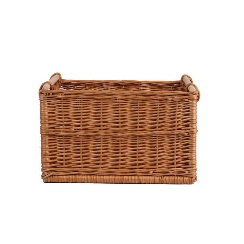 Falor wicker basket for storage and transport with wooden handles TheWickerStories