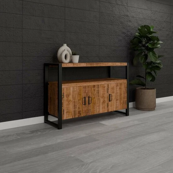 Sideboard Flensburg aus Mangoholz 3 Türen 135 cm