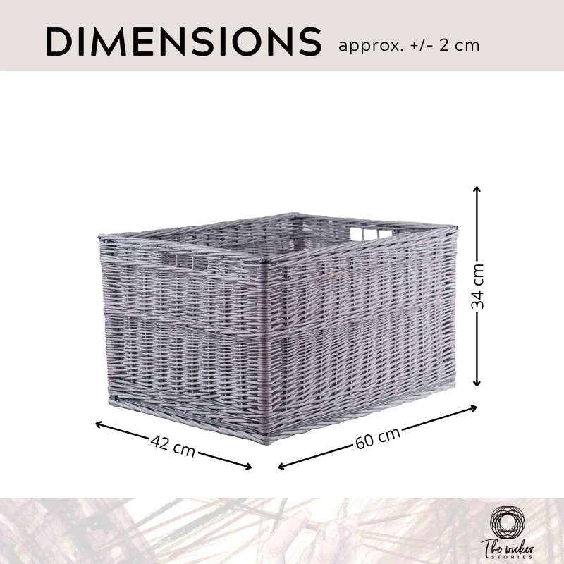 Cervus large rectangular storage basket, wicker display basket TheWickerStories