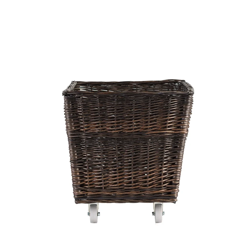 Cervus large, rectangular, mobile storage basket, wicker basket for display TheWickerStories