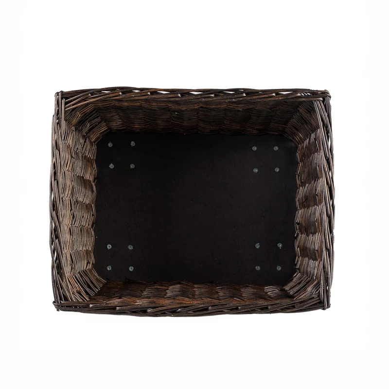 Cervus large, rectangular, mobile storage basket, wicker basket for display TheWickerStories
