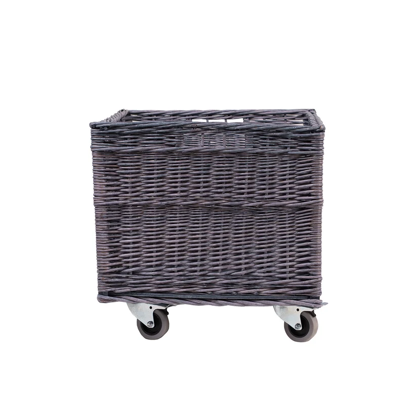 Cervus large rectangular mobile storage basket, wicker display basket TheWickerStories