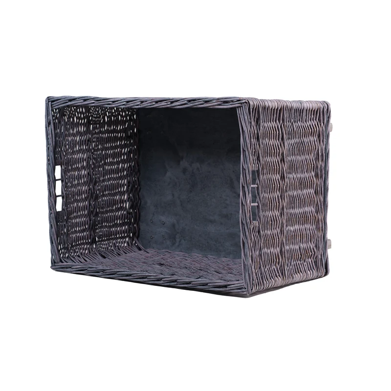 Cervus large rectangular mobile storage basket, wicker display basket TheWickerStories