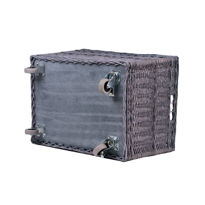 Cervus large rectangular mobile storage basket, wicker display basket TheWickerStories