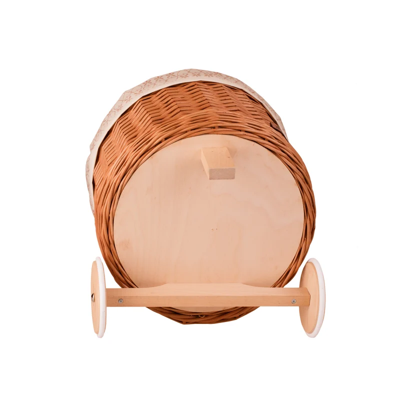 Acer wicker plant basket with cream trim on wheels TheWickerStories