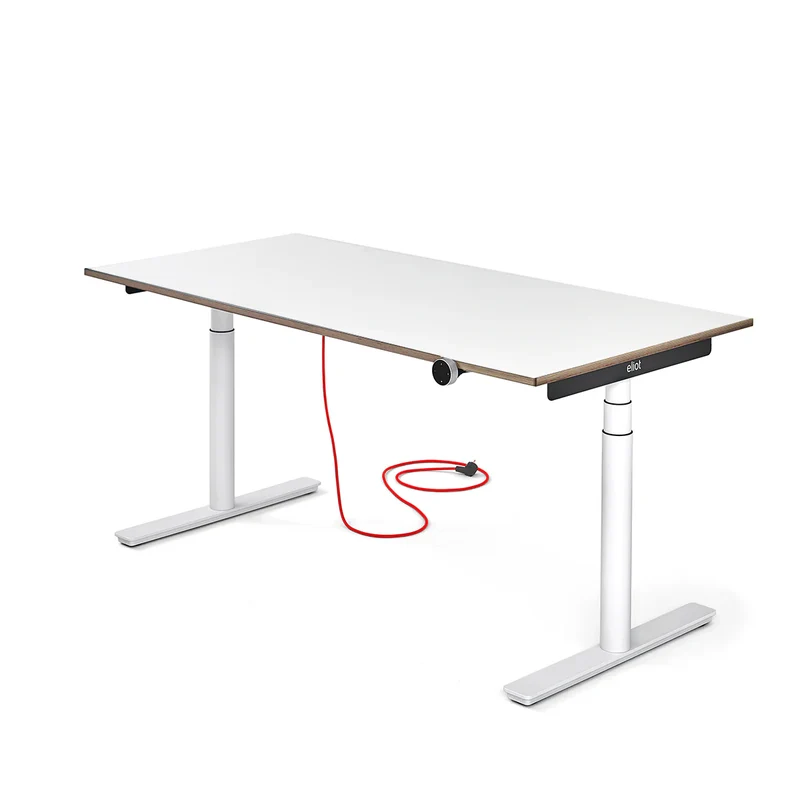 Eliot Schreibtisch Original White mit Tischplatte Multiplex Fenix Bianco