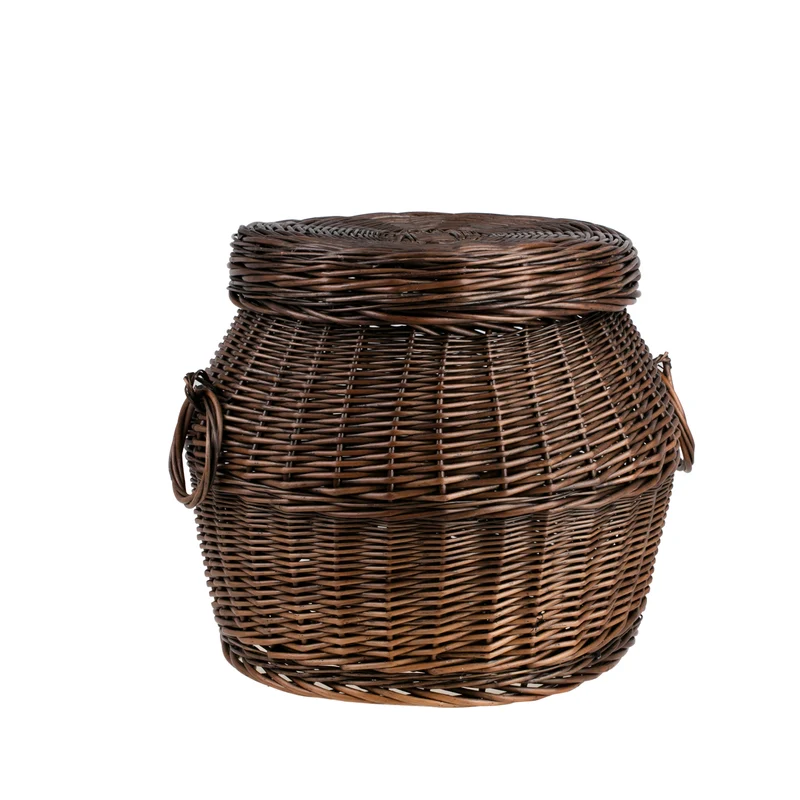Marlis wicker laundry hamper for bathroom with lid and handles TheWickerStories