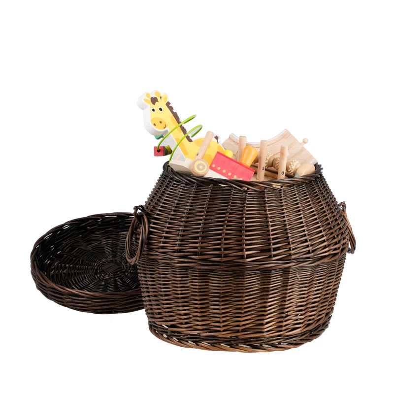 Marlis wicker laundry hamper for bathroom with lid and handles TheWickerStories