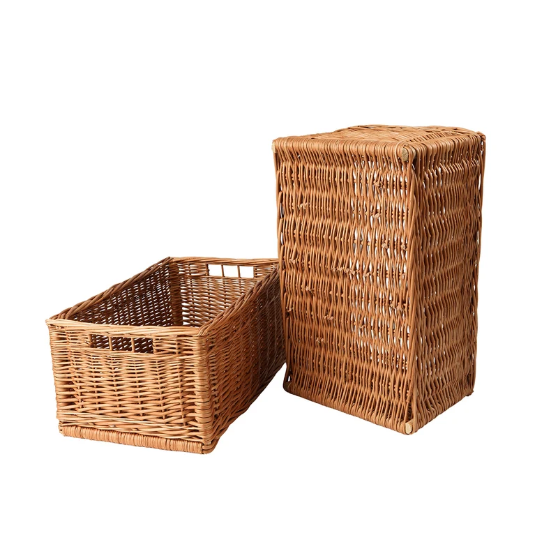 Taros wicker box, basket for shelf and ledge, wicker display storage basket, set of 2 TheWickerStories