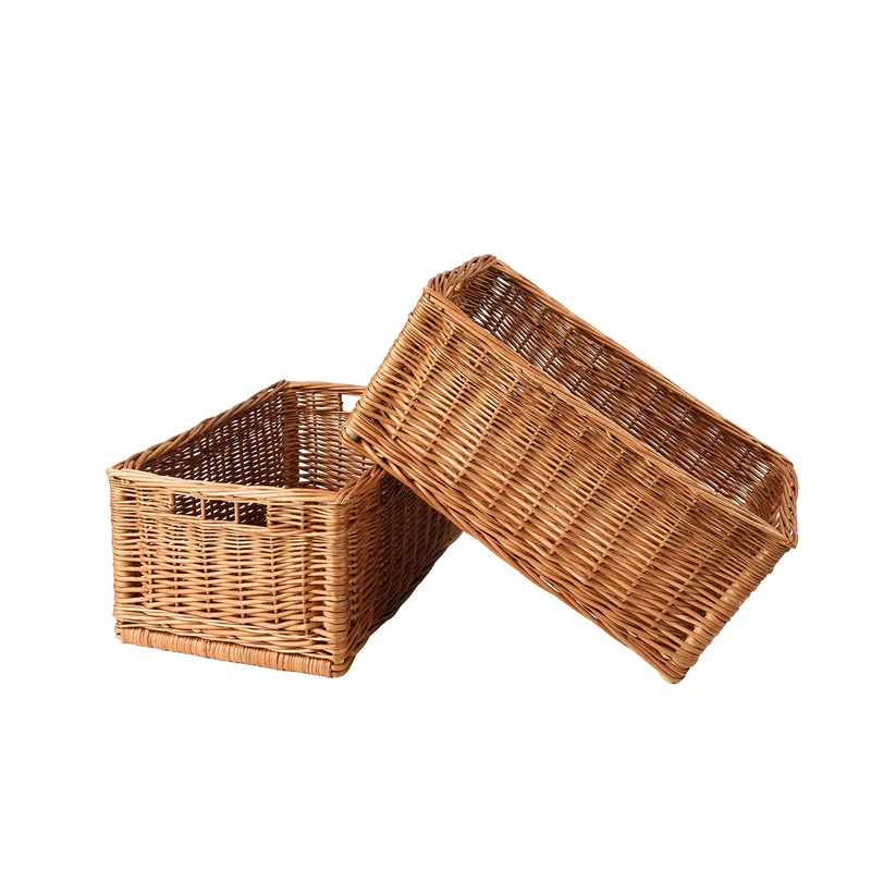 Taros wicker box, basket for shelf and ledge, wicker display storage basket, set of 2 TheWickerStories