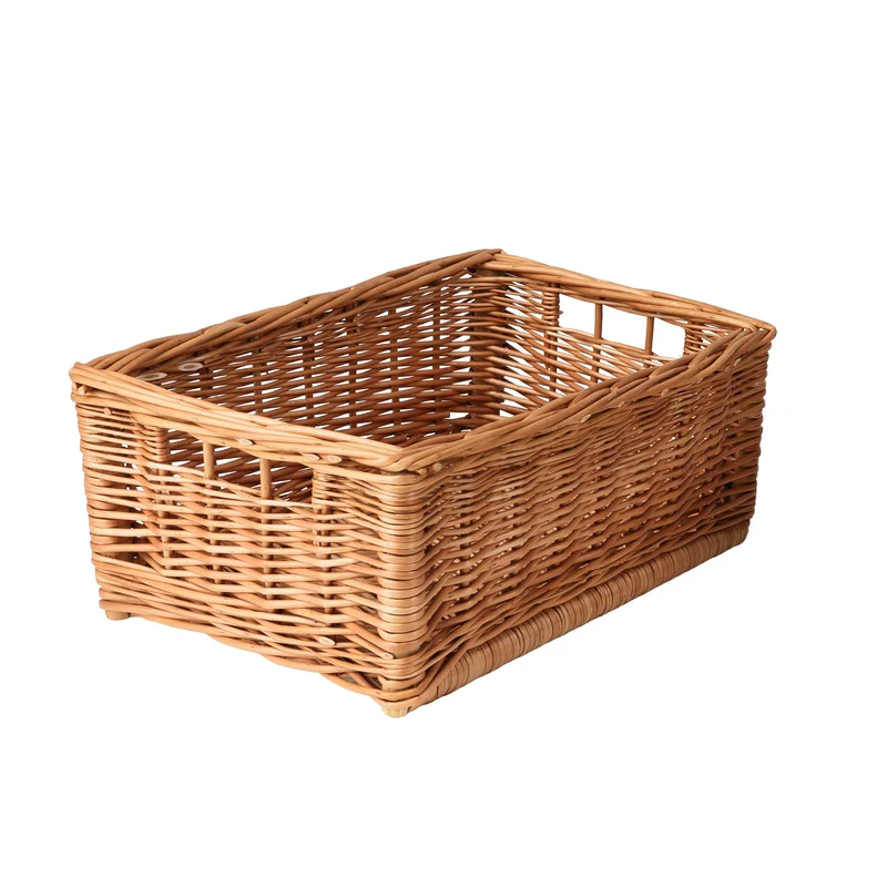 Taros wicker crate, basket for rack and shelf, wicker display storage basket TheWickerStories