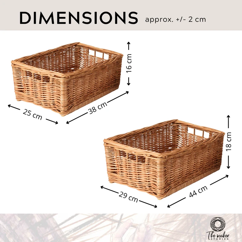 Taros wicker crate, basket for rack and shelf, wicker display storage basket TheWickerStories