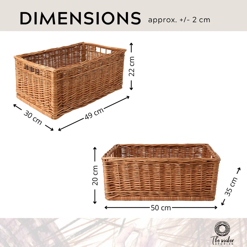 Taros wicker crate, basket for rack and shelf, wicker display storage basket TheWickerStories