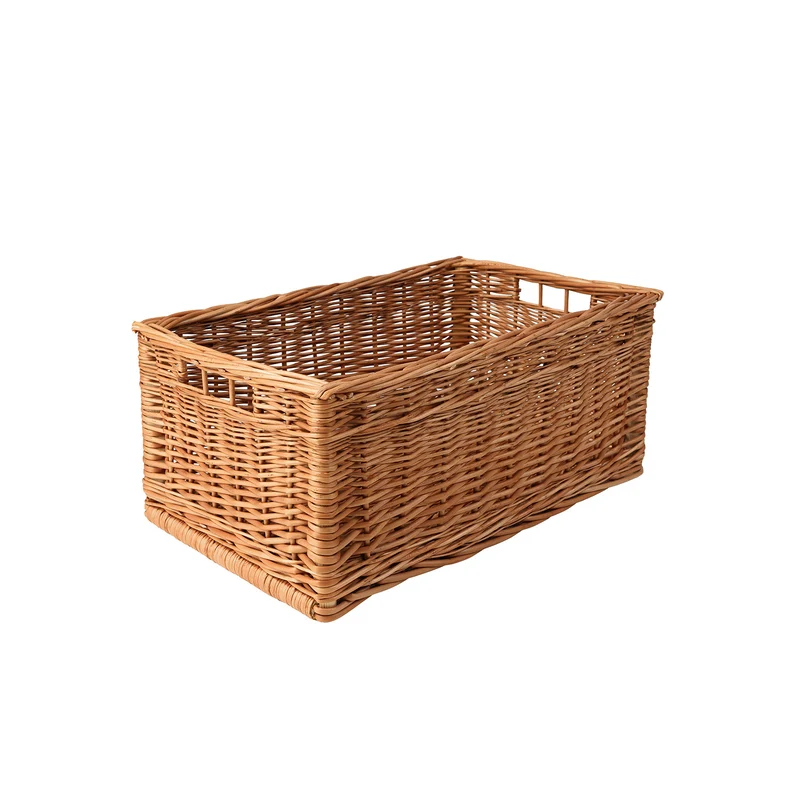 Taros wicker crate, basket for rack and shelf, wicker display storage basket TheWickerStories