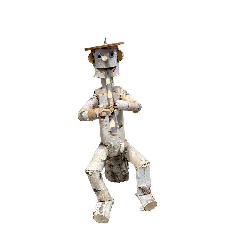 Lignum wooden decorative birch figurine for the garden TheWickerStories