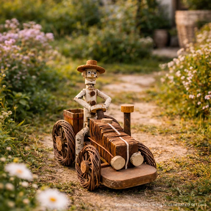 Lignum decorative figurine with planter for the garden TheWickerStories