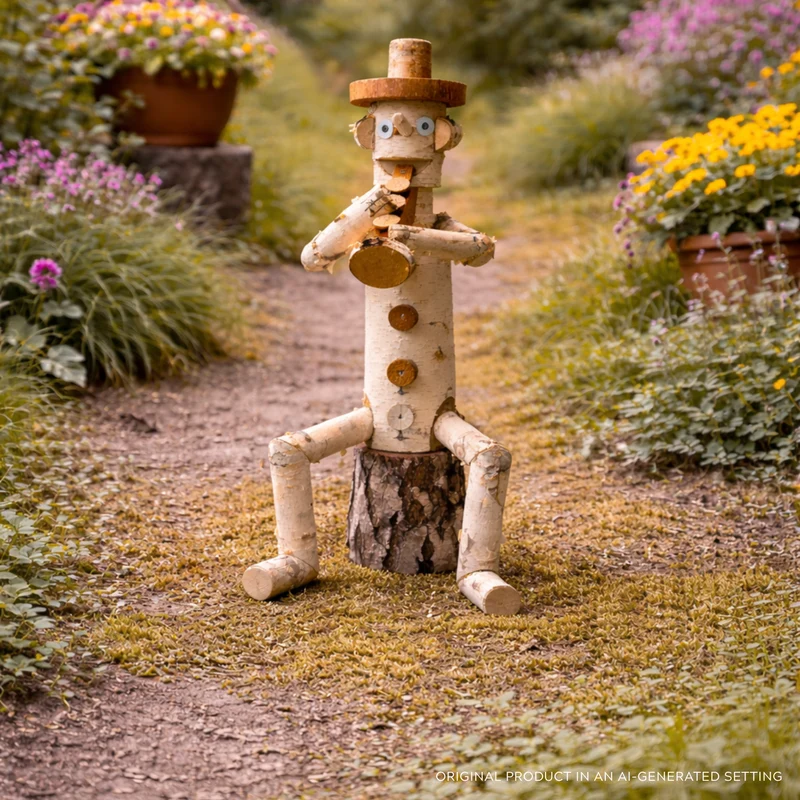 Lignum wooden decorative figurine made of birch for the garden TheWickerStories