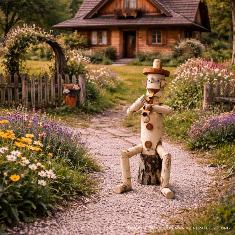 Lignum wooden decorative figurine made of birch for the garden TheWickerStories