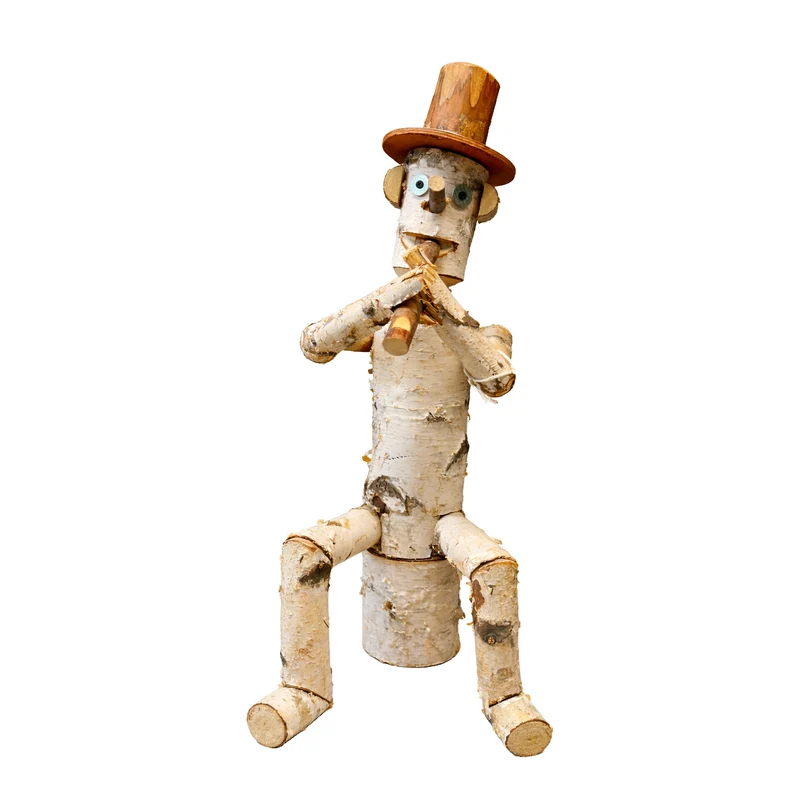 Lignum wooden decorative birch figurine for the garden TheWickerStories