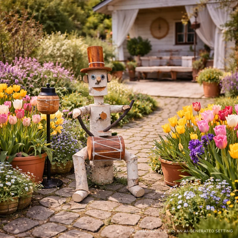 Lignum handcrafted birch decorative figurine for the garden by TheWickerStories