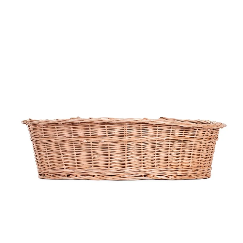 Esmira wicker basket for dog and cat with brown cushion TheWickerStories