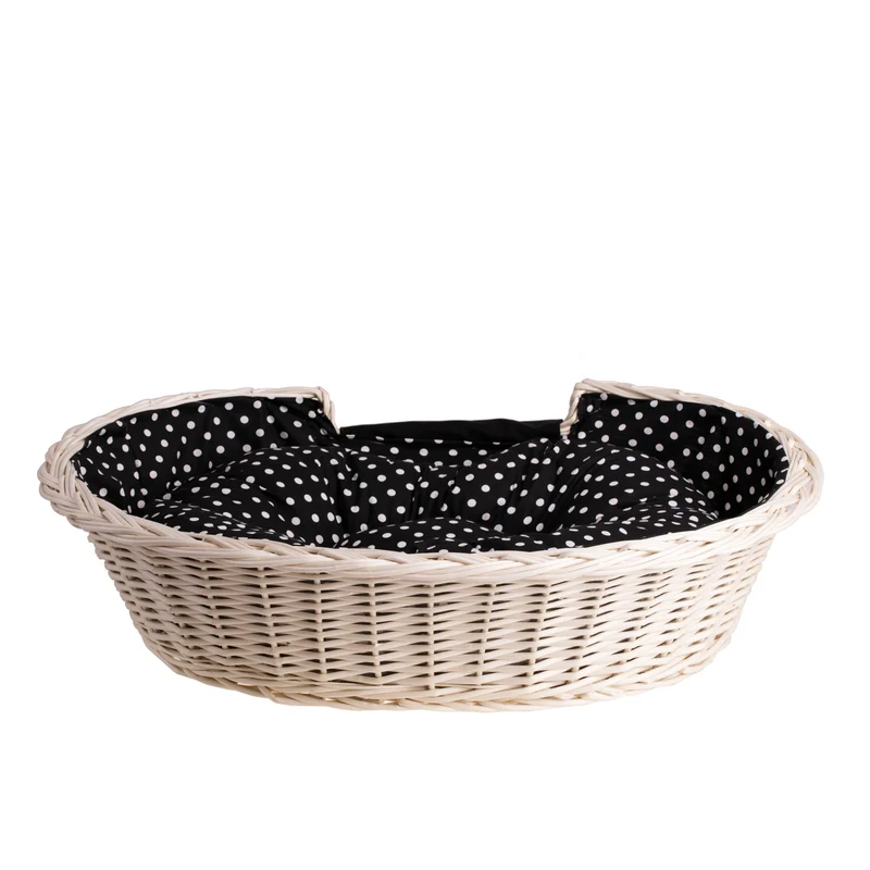 Esmira wicker basket for dog and cat with cushion, personalized TheWickerStories