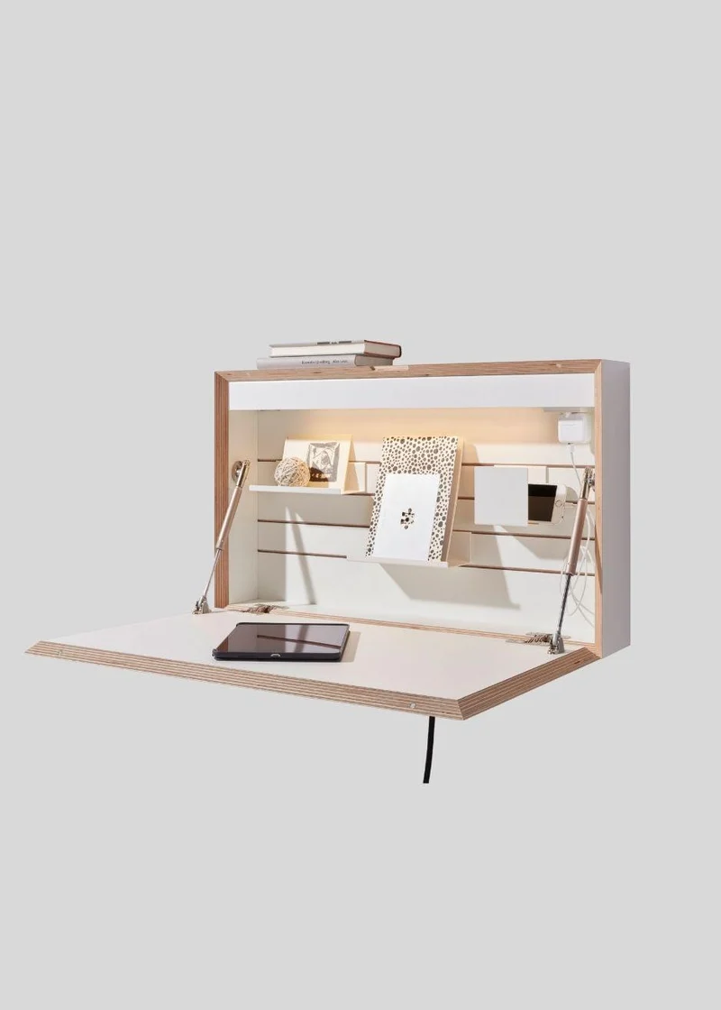 Homeoffice Wandsekretär Easy mit integriertem Licht