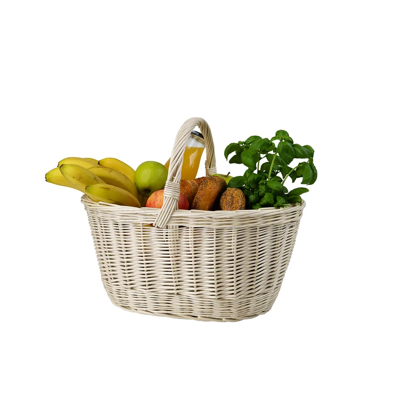 Walerissa shopping basket with wicker handle