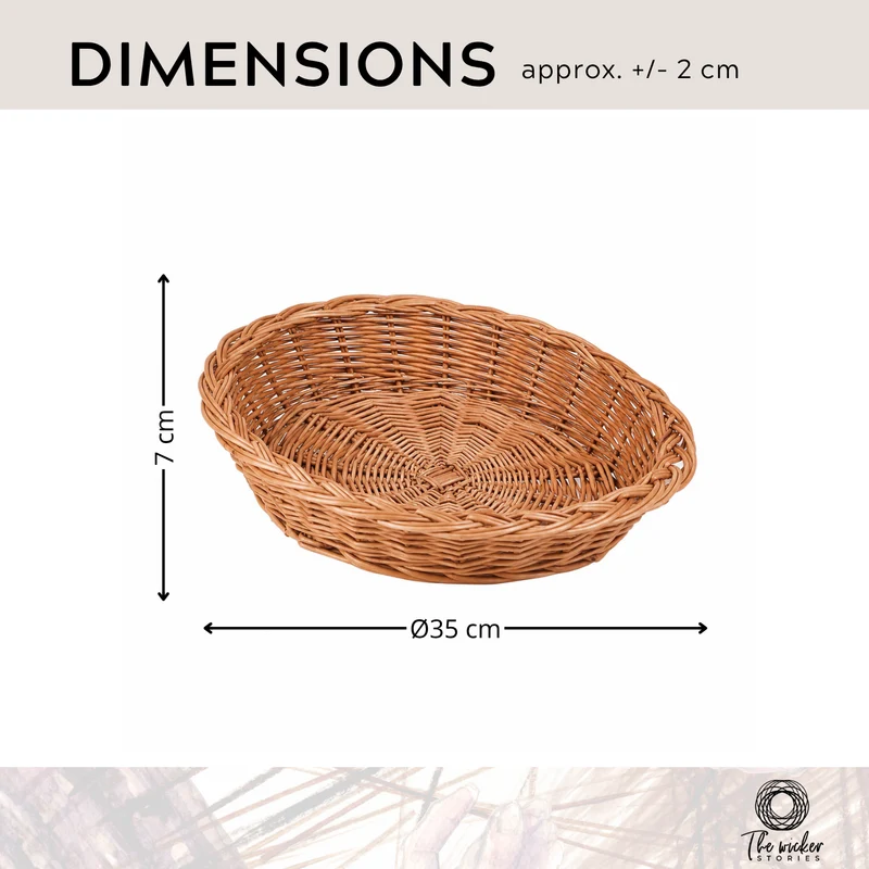 Tormina round wicker tray, display basket, pastry basket, set of 3 TheWickerStories