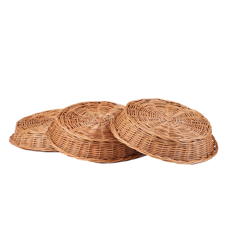 Tormina round wicker tray, display basket, pastry basket, set of 3 TheWickerStories