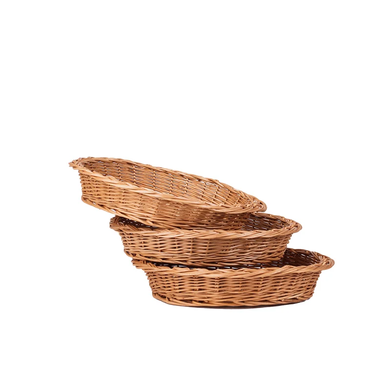 Tormina round wicker tray, display basket, pastry basket, set of 3 TheWickerStories