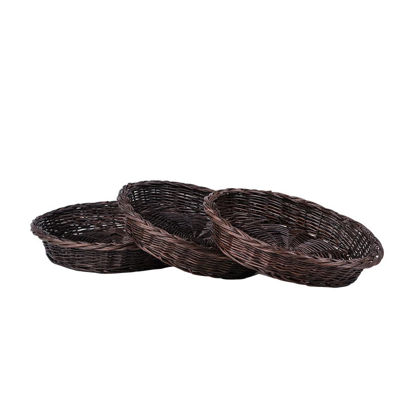 Tormina round wicker tray, display basket, pastry basket, set of 3 pieces TheWickerStories