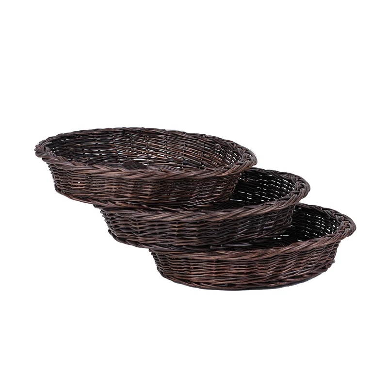 Tormina round wicker tray, display basket, pastry basket, set of 3 pieces TheWickerStories