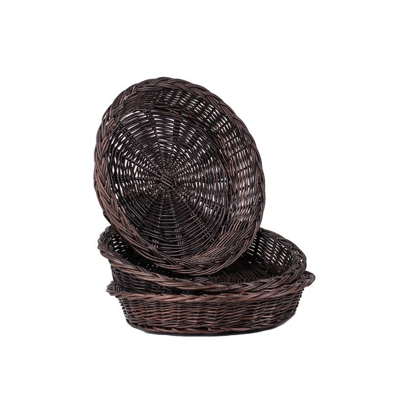Tormina round wicker tray, display basket, pastry basket, set of 3 pieces TheWickerStories