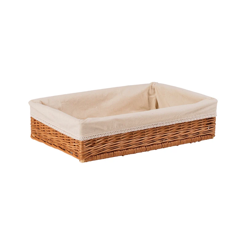 Toneria wicker box, basket for shelf and rack, wicker display storage basket with trim TheWickerStories