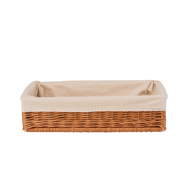 Toneria wicker box, basket for shelf and rack, wicker display storage basket with trim TheWickerStories