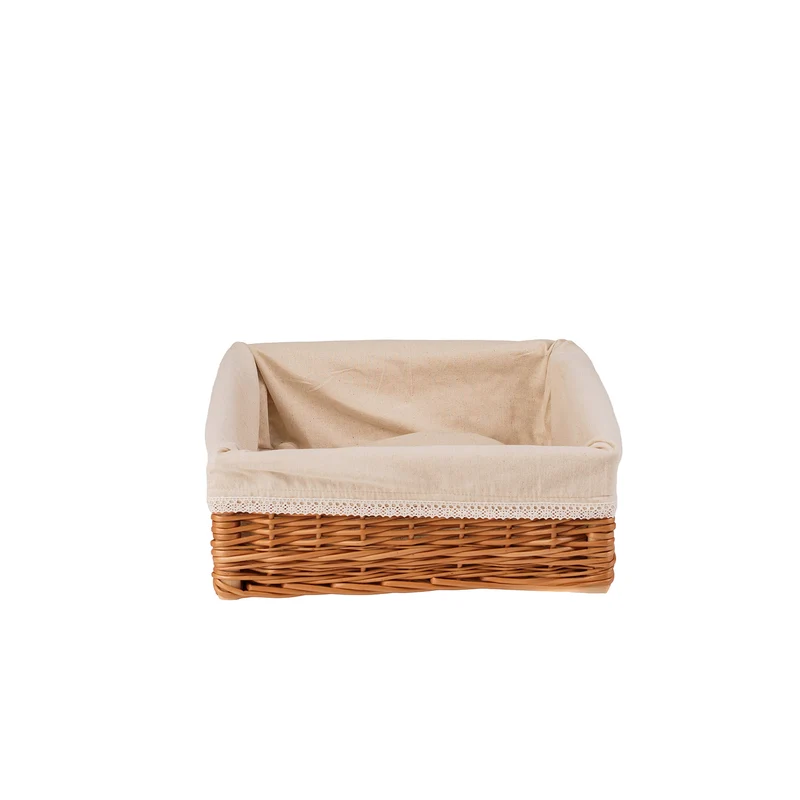 Toneria wicker box, basket for shelf and rack, wicker display storage basket with trim TheWickerStories