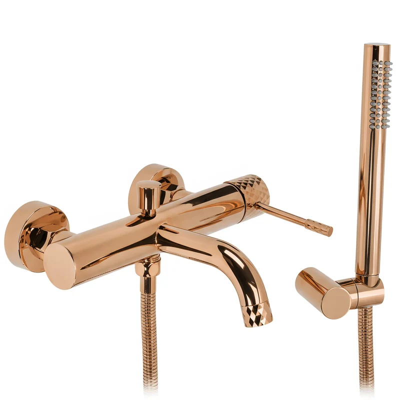 Badewannenarmatur Lungo Diamond Kupfer