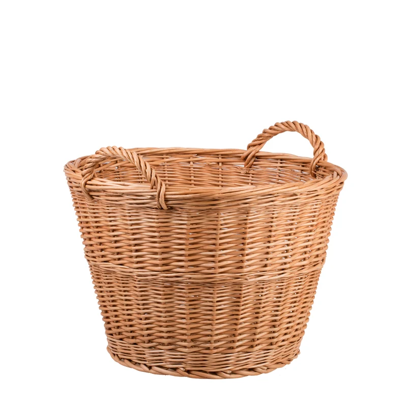 Flanoria wicker basket for garden and firewood, with handles TheWickerStories