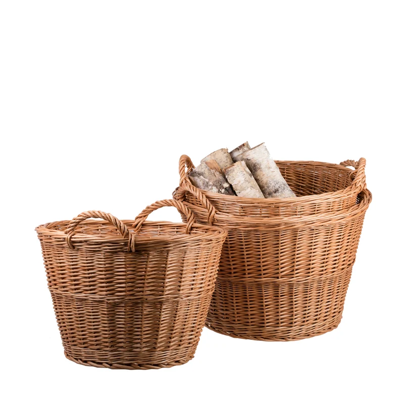Flanoria wicker basket for garden and firewood, with handles TheWickerStories
